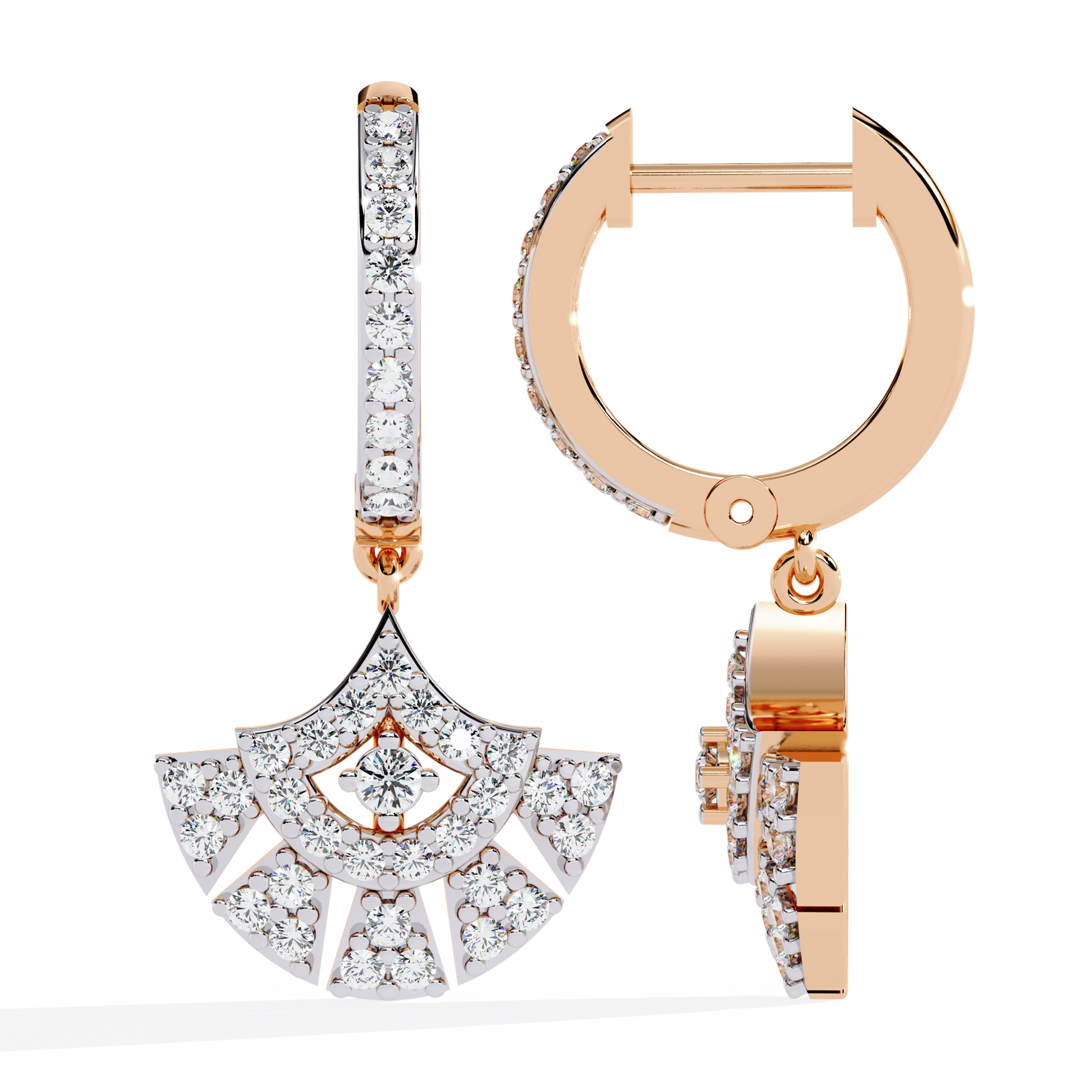 Vintage Style Lab Grown Diamond Dangle Earrings in 14K White Gold